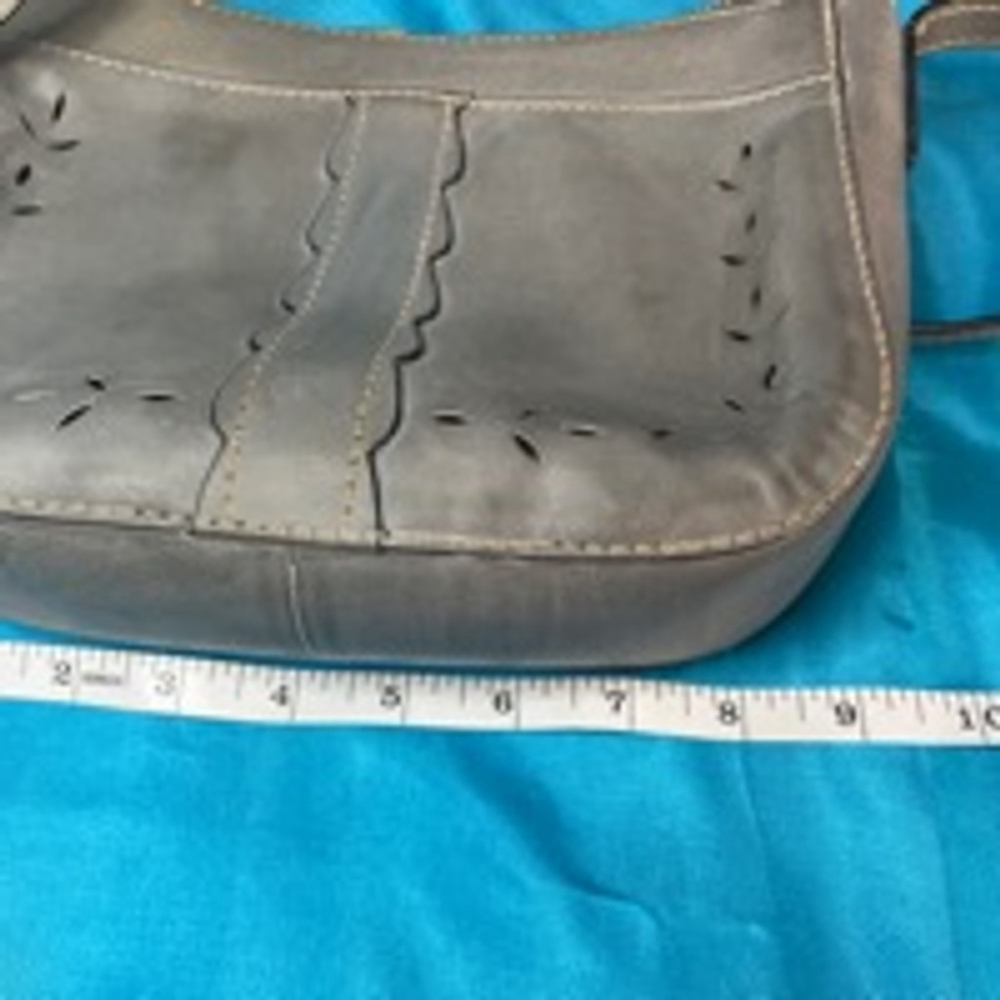 Women's Frye Gray Leather Crossbody Bag VGC - Picture 9 of 11